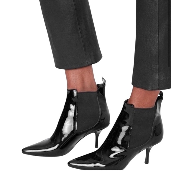 Anine Bing - Stevie Point Toe Ankle Boots Patent Leather Sz 39 - Picture 1 of 14
